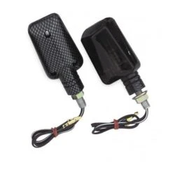 BikeMaster Universal Mini-Stalk Turn Signals -Motorcycle Equipment Store bike master universal mini stalk turn signals carbon smoke