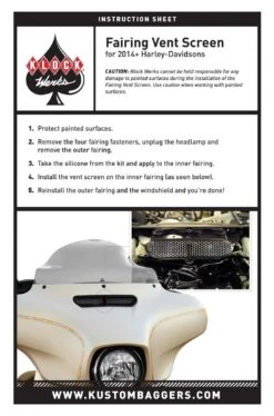 Klock Werks Batwing Fairing Vent Screen For Harley Touring 2014-2023 13 Klock Werks Batwing Fairing Vent Screen For Harley Touring 2014-2023 -Motorcycle Equipment Store klock werks batwing faring vent screen for harley touring20142015 5