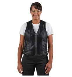 Street & Steel Nightstar Women's Leather Vest -Motorcycle Equipment Store street steel nightstar womens leather vest 2